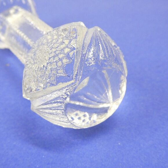 Knife Rest Clear Pressed Glass Antique Victorian Barbell - Picture 6 of 9